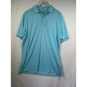 Callaway Opti-Dri Golf Polo Shirt Mens Large Blue Geometric Short Sleeve